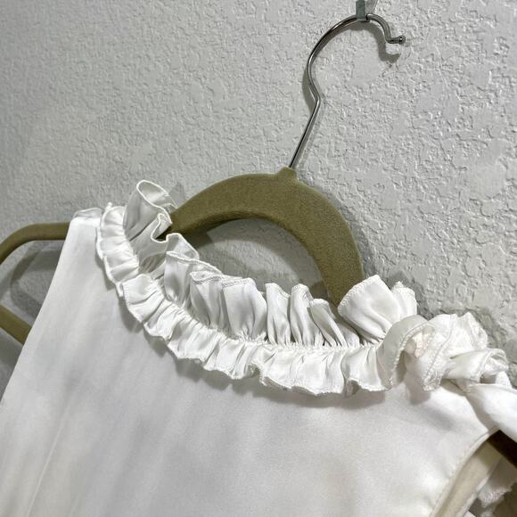 Vintage Y2K Women’s Black/White Ruffle Scoop Neckline Bodycon Mini Dress ; Small - Picture 13 of 15